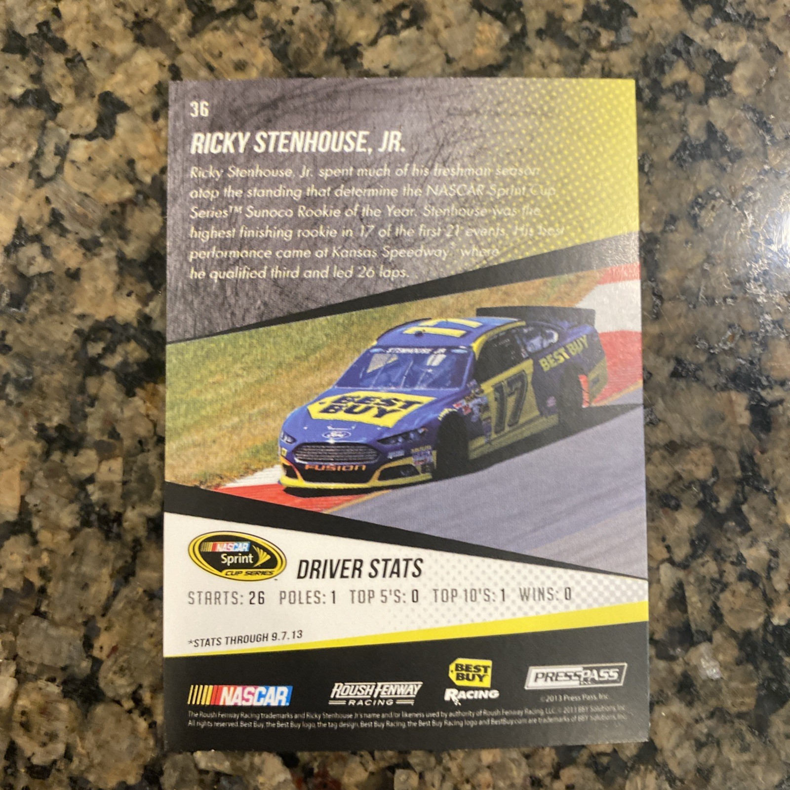 2014 Press Pass Magenta Ricky Stenhouse JR #36