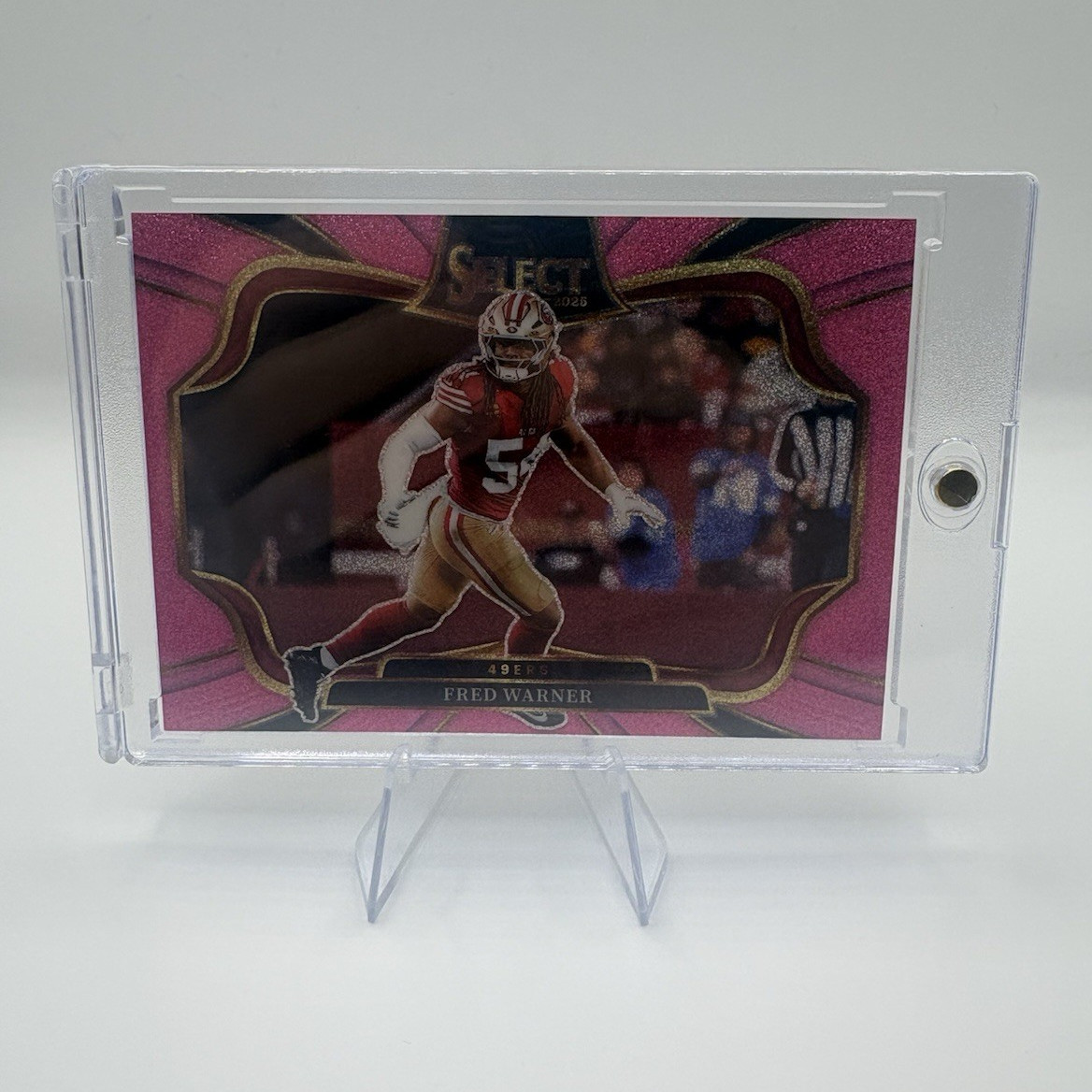 Panini 2025 Select Field Level Fred Warner #417 Pink Glitter Prizm 10/15 49ers