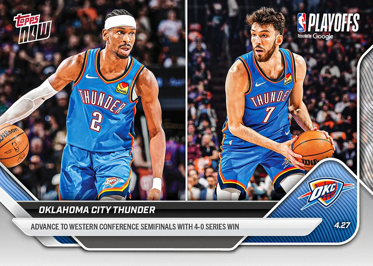 Oklahoma City Thunder Sweep Playoffs – 2025-26 NBA Topps NOW – Card 281