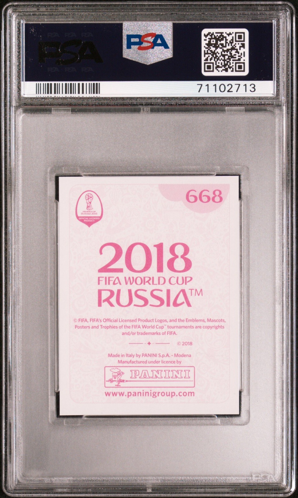 💎2018 PELE Panini World Cup Legends Pink Back Gold Foil Refractor PSA 10 prizm