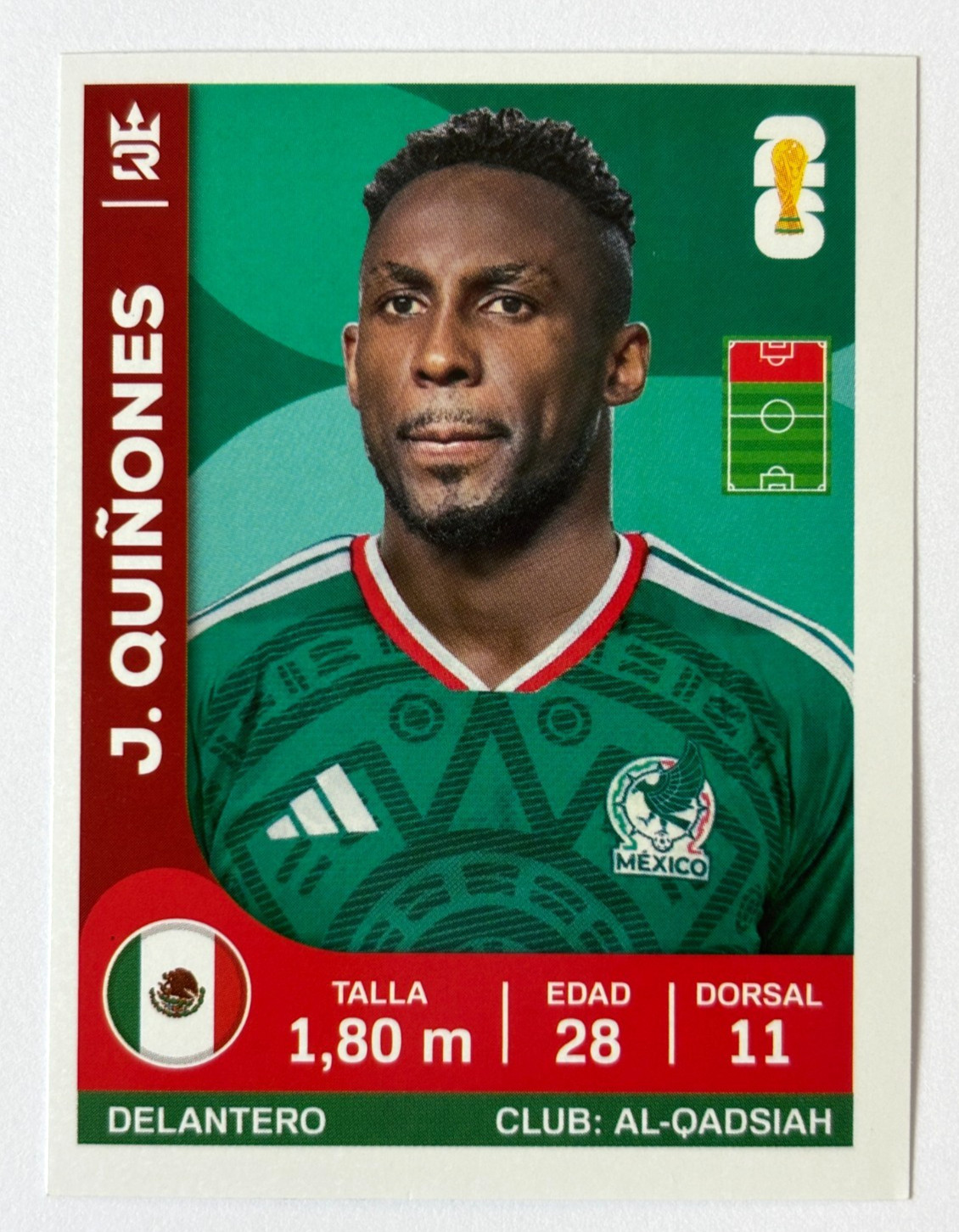 2026 WORLD CUP FIFA 3R #030 JULIAN QUIÑONES Mexico Soccer Team Sticker