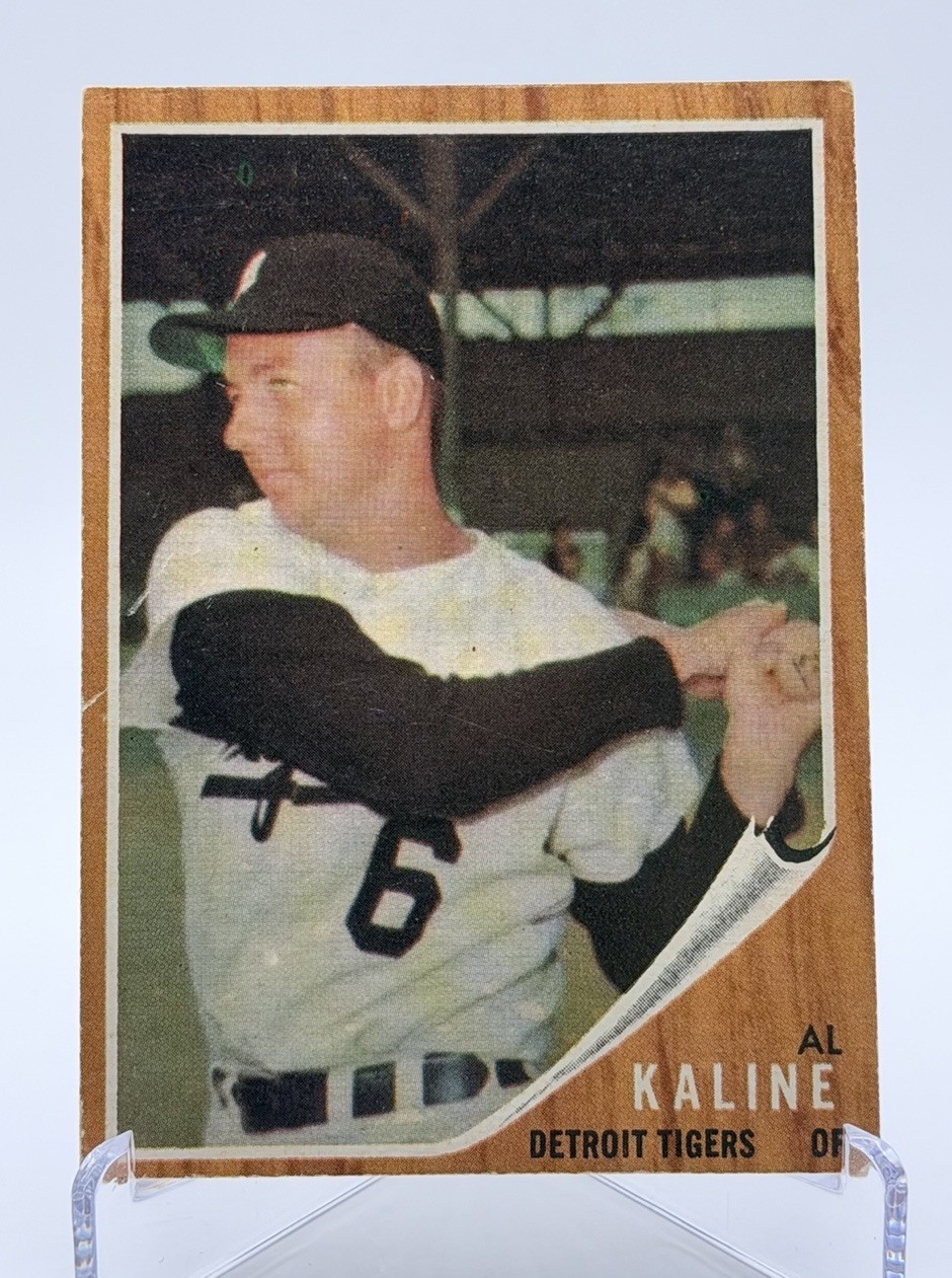 Topps 1962 Al Kaline #150A Detroit Tigers MLB Baseball Card Green tint variation