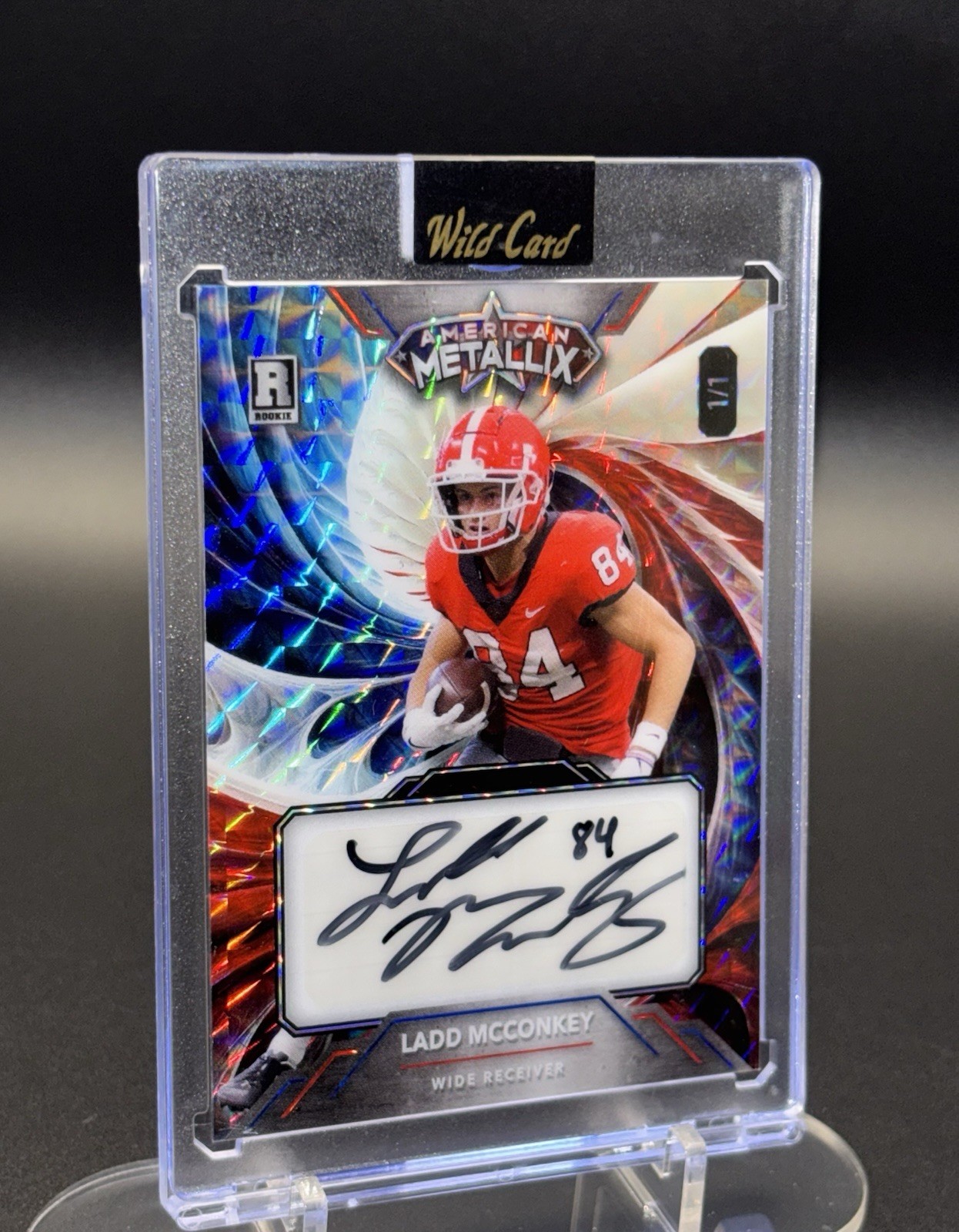 Ladd McConkey Auto 1/1 Rookie Card Metallix Mosaic Wild 2023
