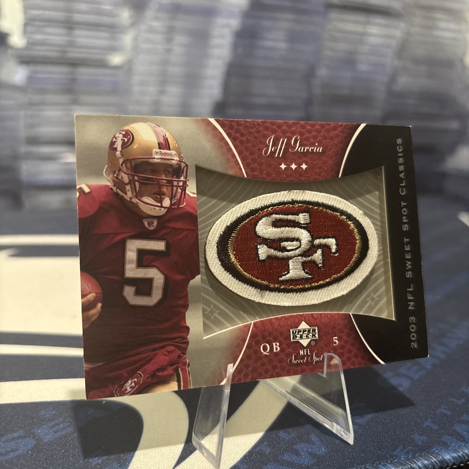 2003 Upper Deck Sweet Spot – Classics Embroidered Patch Jeff Garcia #P-JG Team