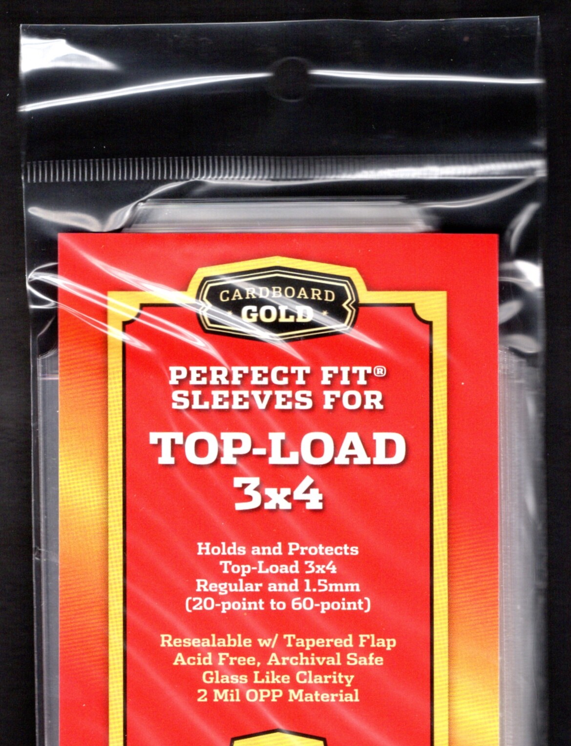 50 Cardboard Gold PERFECT FIT SLEEVES for TOP-LOAD 3×4 20-60pt. – 2mil – NEW