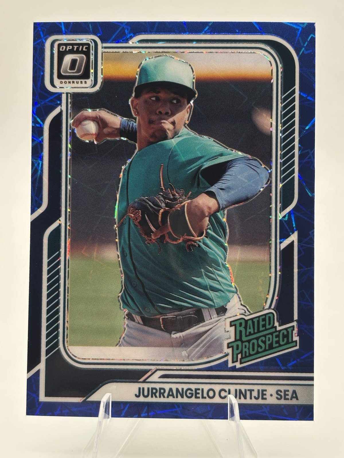 Jurrangelo Cijntje 2026 Donruss Optic Rated Prospects Blue Velocity Mariners