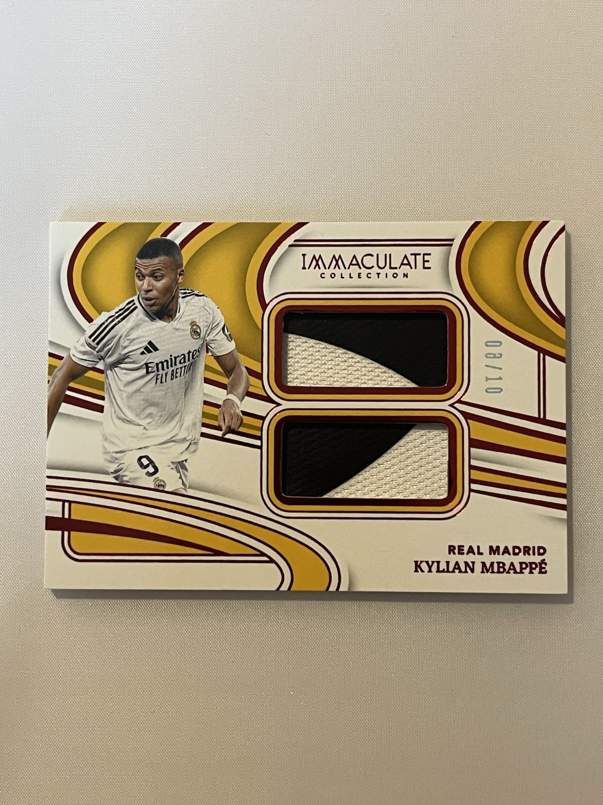 2024-25 Panini Immaculate Soccer – Kylian Mbappe #JP-KMB Jumbo Patch Ruby /10