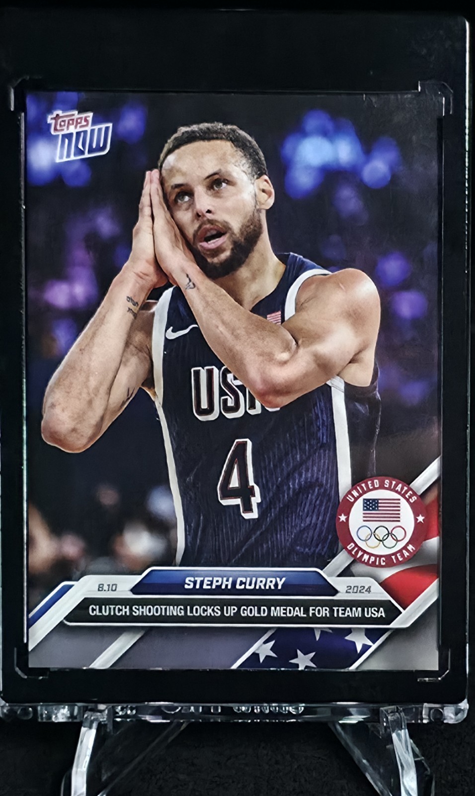 Steph Curry 2024 Topps Now #27 Team USA Olympic Gold Medal Basketball 🏀