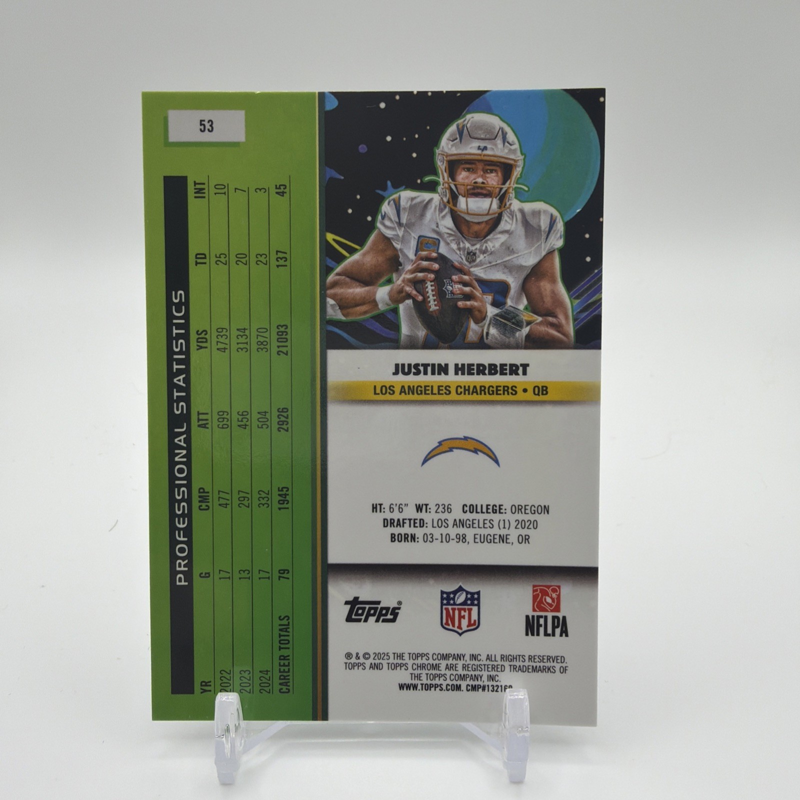 Justin Herbert 2025 Topps Cosmic Chrome Chargers Base 🔥🔥