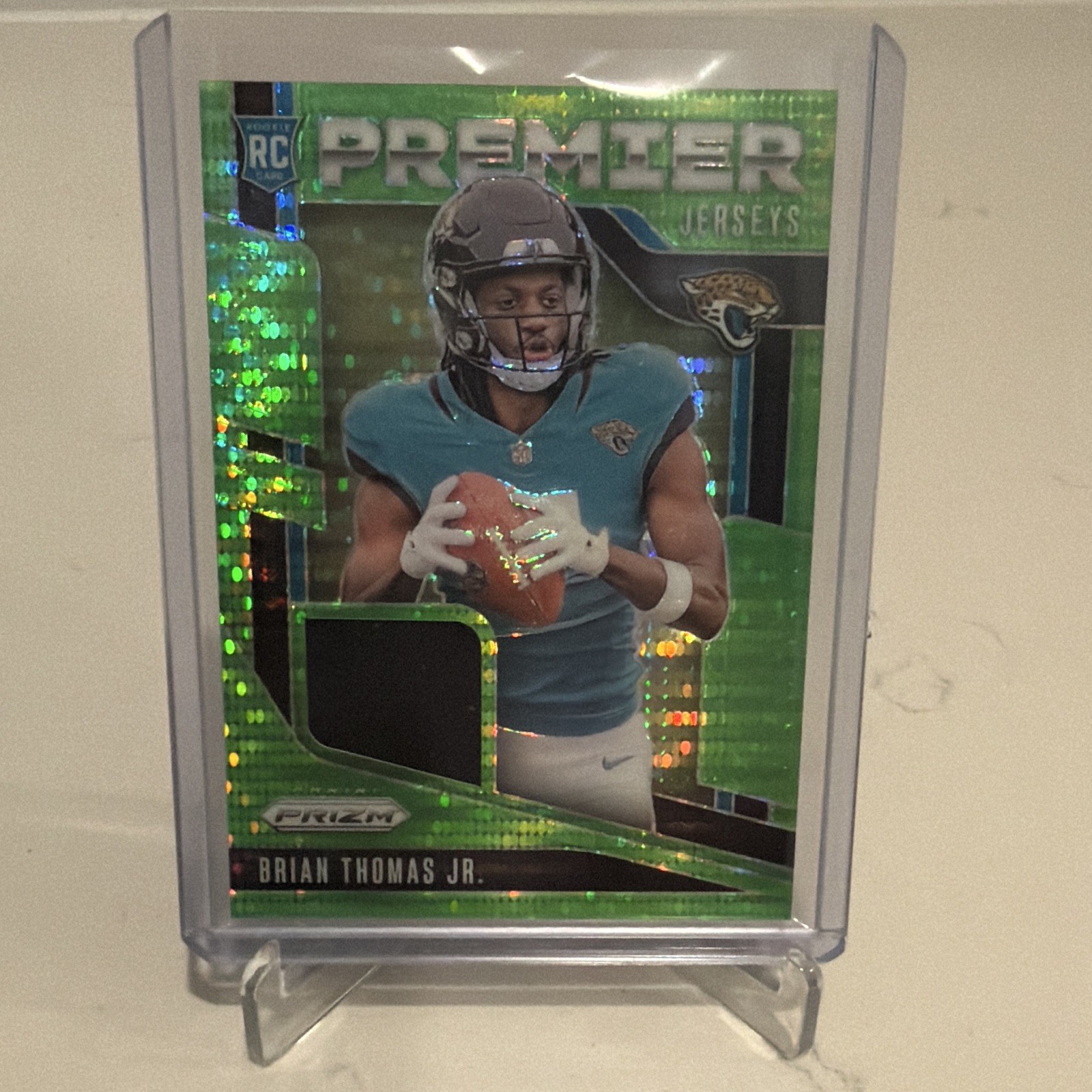 2024 Panini Prizm Premier Jerseys Neon Green Pulsar Brian Thomas #PJ-BTJ Jaguars
