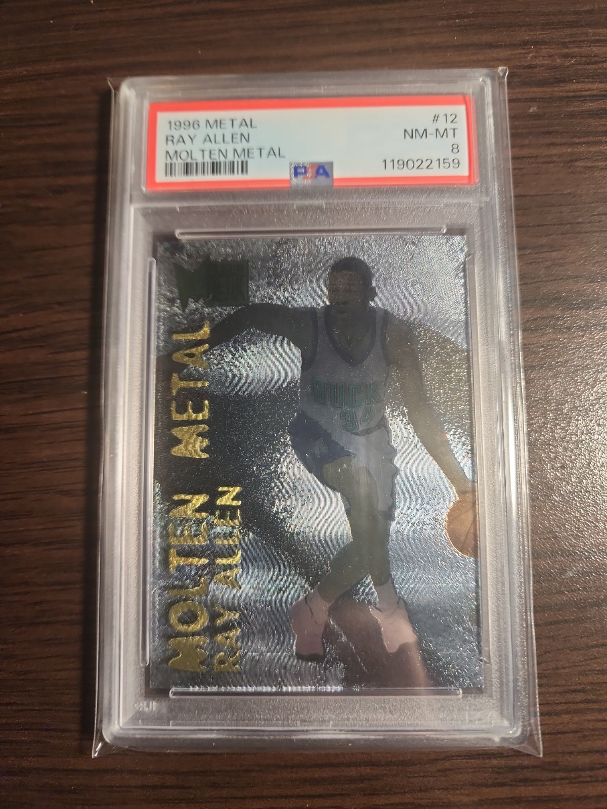 1996-97 Fleer Metal – Molten Metal Ray Allen #12 (RC) PSA 8 NM-MT Rookie Rare!