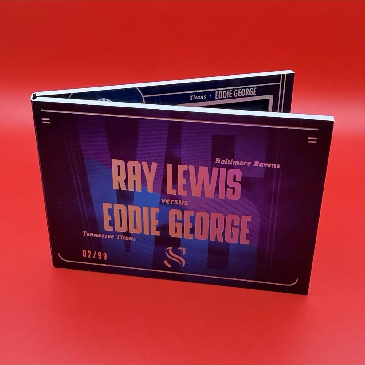 Panini 2025 Silhouette VS 1 ON 1 Booklet Auto Patch. Ray Lewis VS Eddie George