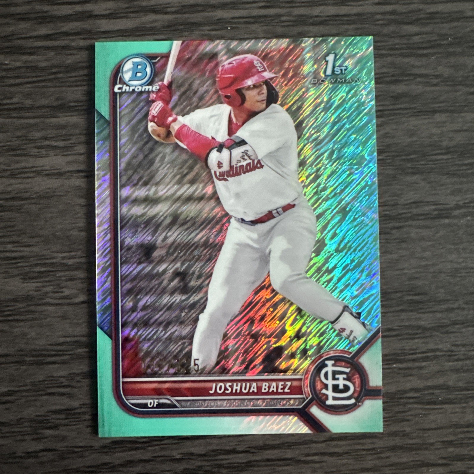 2022 Bowman 1st Chrome Joshua Baez Aqua Shimmer Refractor /125 Cardinals BCP-112
