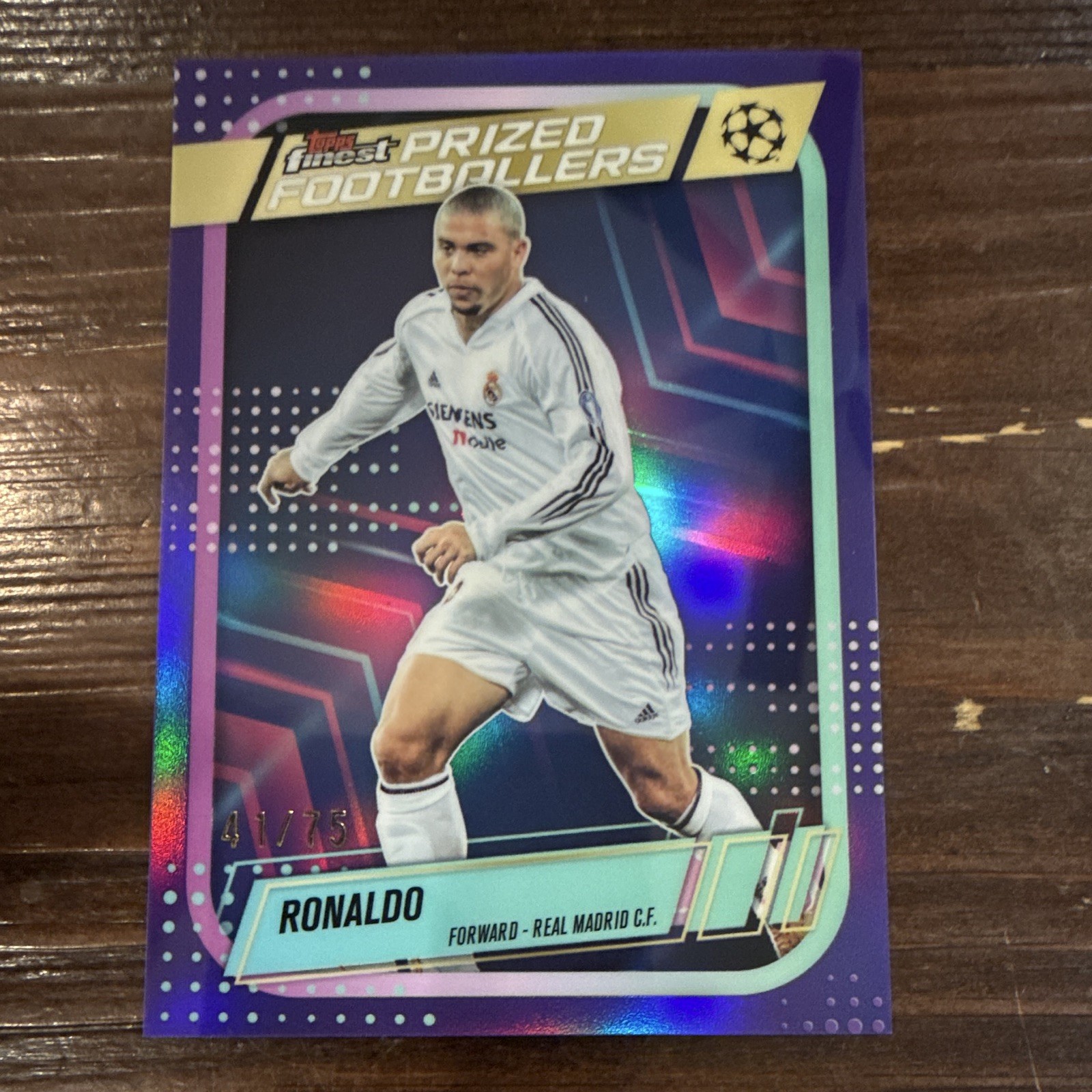 2026 Topps Finest Ronaldo Prized Footballers #PF-18 Purple /75 Real Madrid
