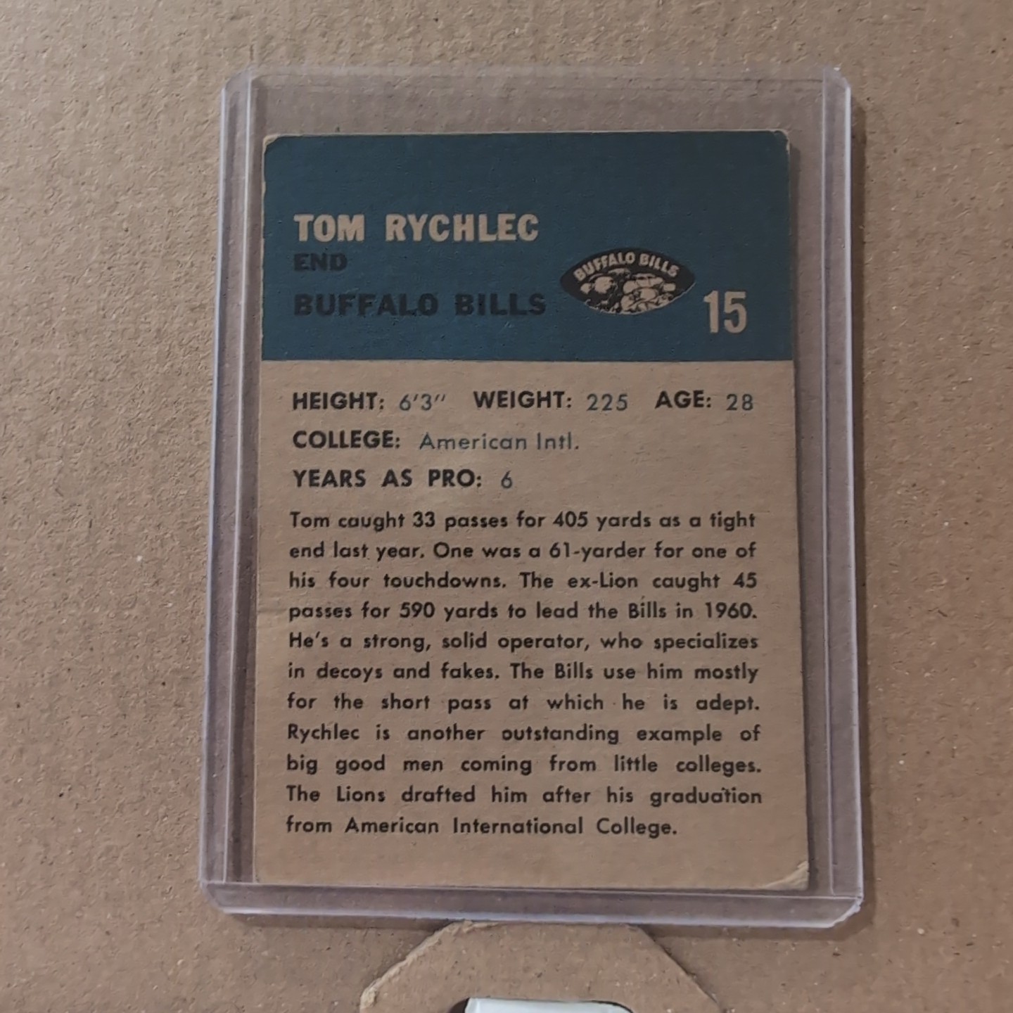 1962 Fleer – Tom Rychlec #15
