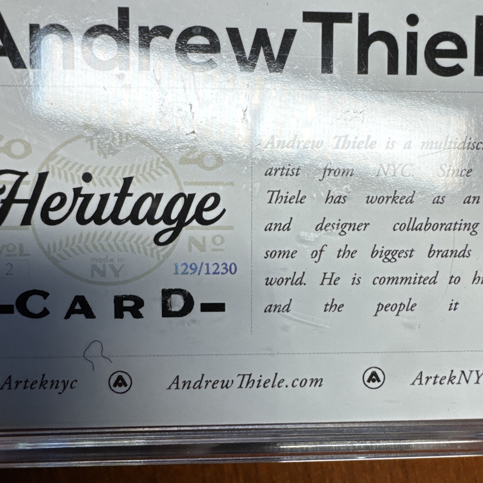 Andrew Thiele Heritage Companion Card #2 Fathers Day Holo Foil LE 265/1230