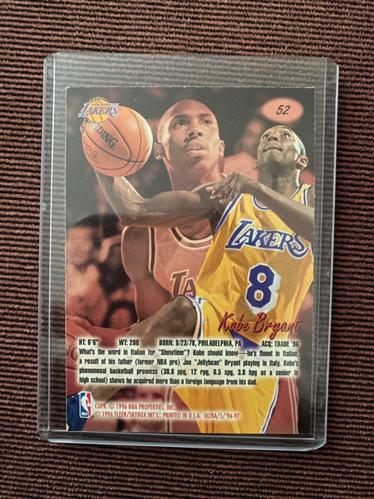 1996-97 Fleer Ultra – Kobe Bryant #52 (RC)