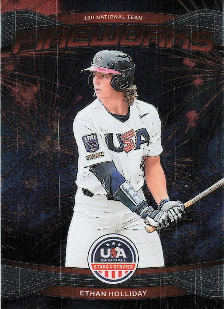 Ethan Holliday Fireworks – 2026 Panini Prizm Stars & Stripes USA Baseball #20