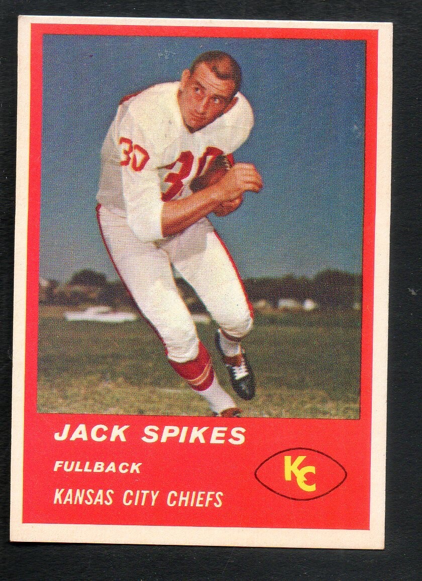 1963 Fleer Football Card #46 Jack Spikes-Kansas City Chiefs Near Mint Card