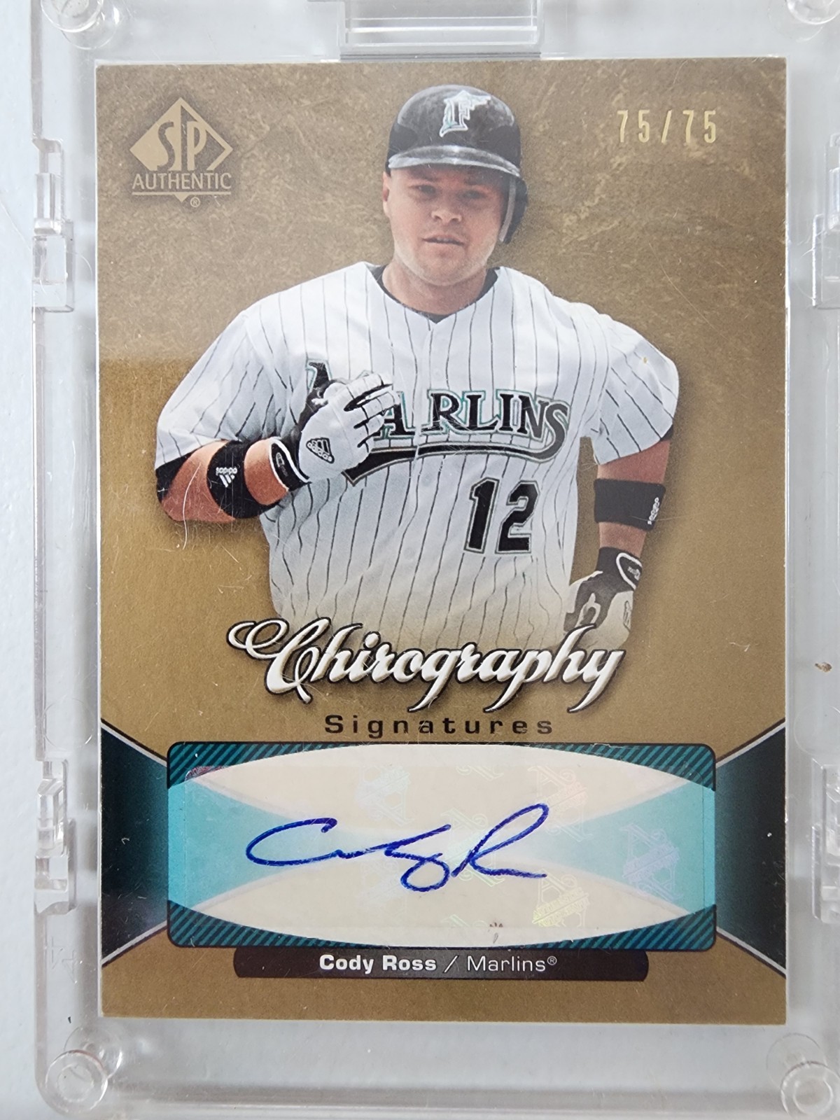 2006 Upper Deck Chirography Signatures Cody Ross Auto 75/75 Bookend Card