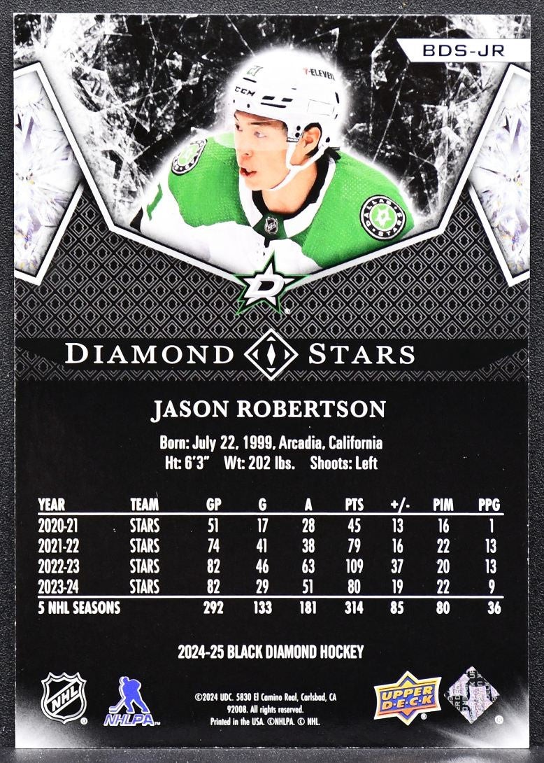 2024-25 Upper Deck Black Diamond Stars Jason Robertson BDS-JR 072/249 6100