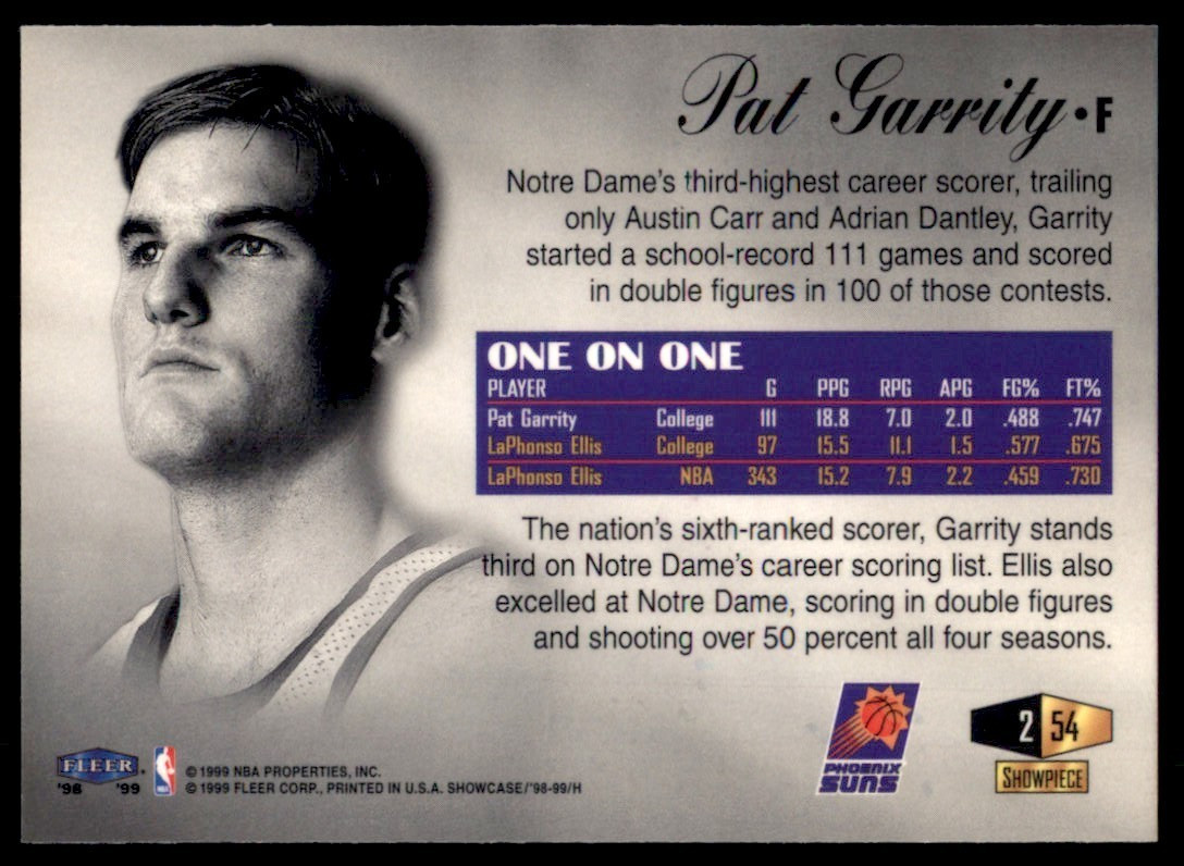 1998-99 Flair Showcase Row 2 #54 Pat Garrity Suns