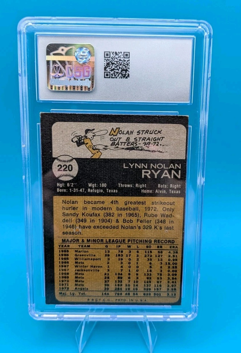 1973 Topps Nolan Ryan Card #220 CSG 6