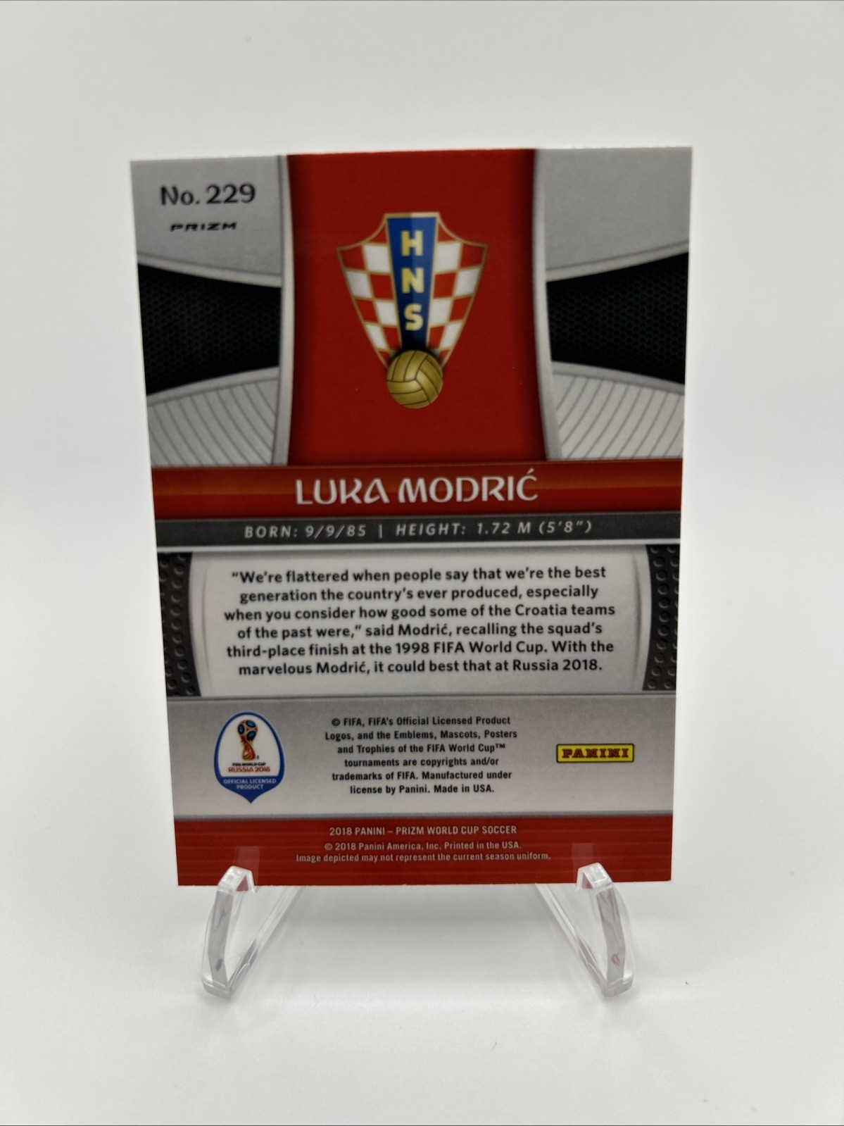 2018 Panini Prizm World Cup – Luka Modric #229 Lazer Prizm