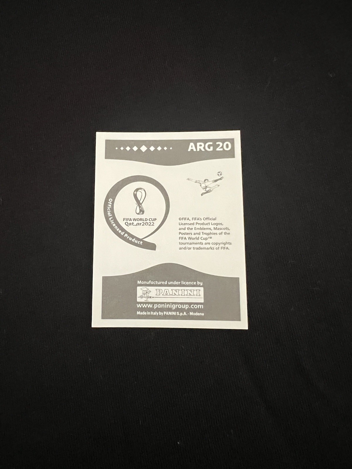 Lionel Messi Panini 2022 FIFA World Cup Qatar Sticker #ARG 20 Argentina Soccer