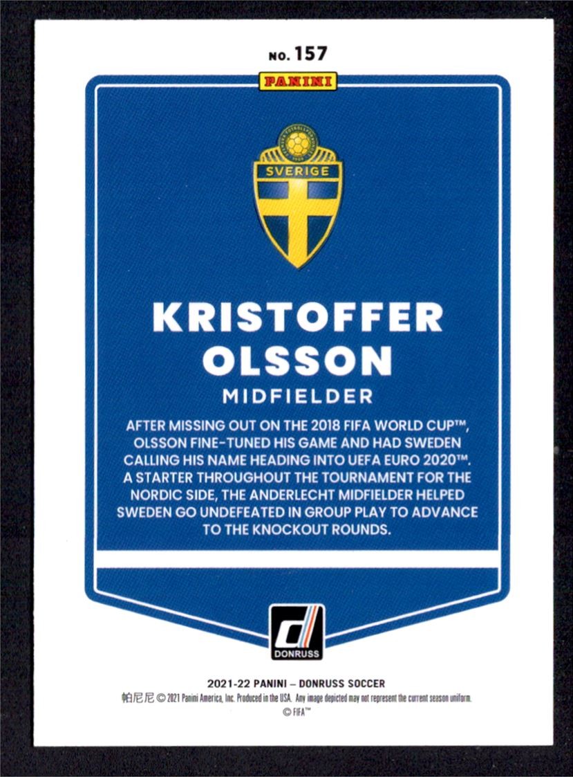 2021 Donruss Kristoffer Olsson Sweden #157
