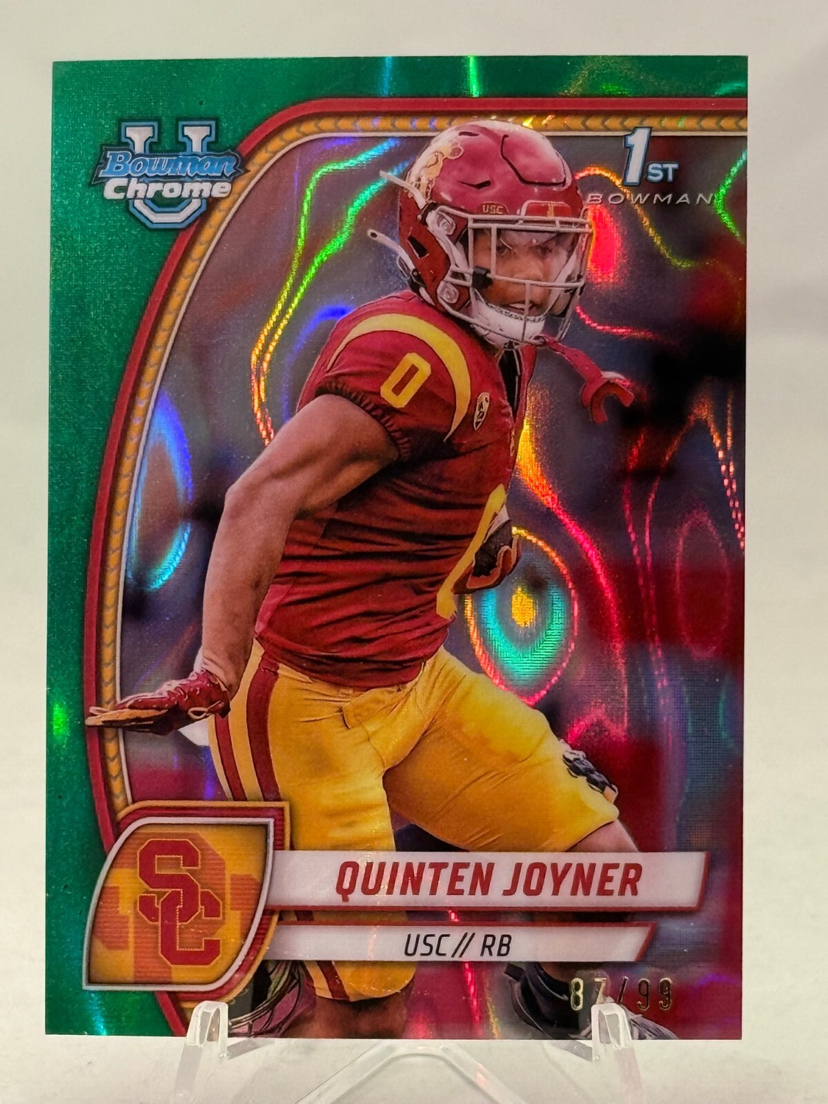 2024 Bowman Chrome U Quinten Joyner GREEN Refractor /99 USC Trojans