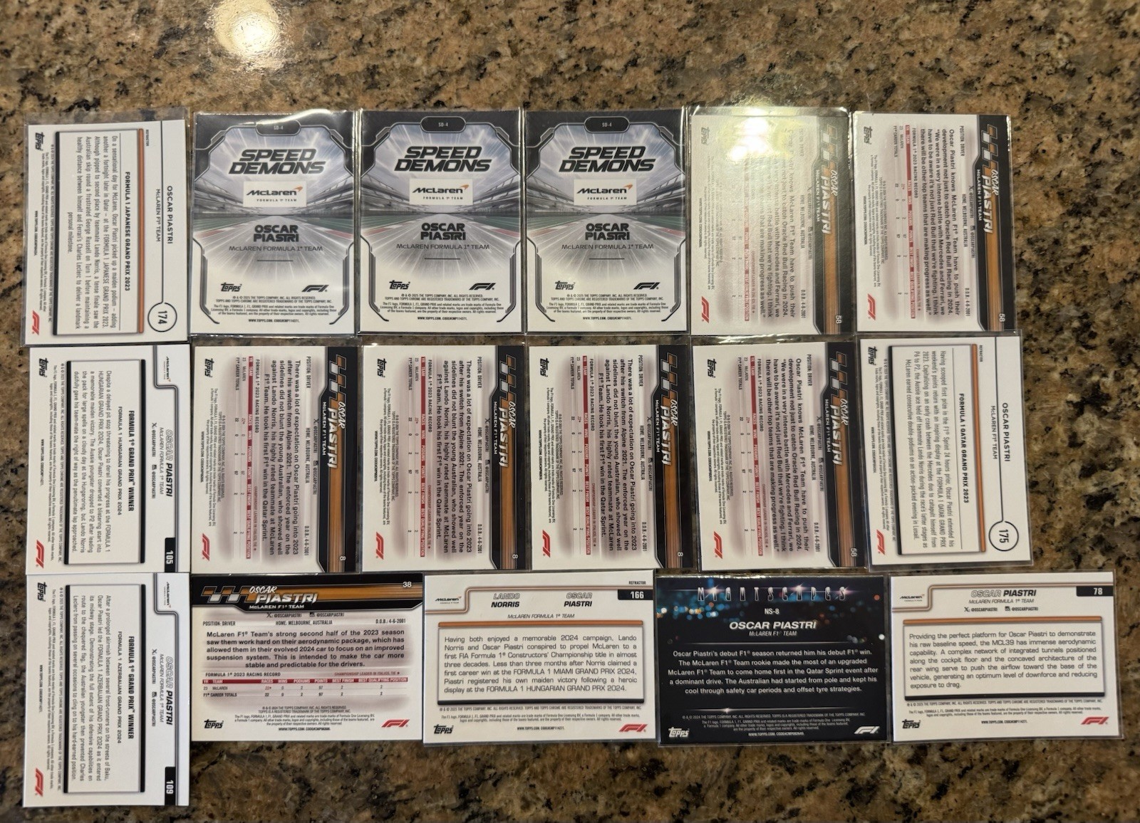 Oscar Piastri /10 W/ Extra Numbered Cards Refractors & Inserts