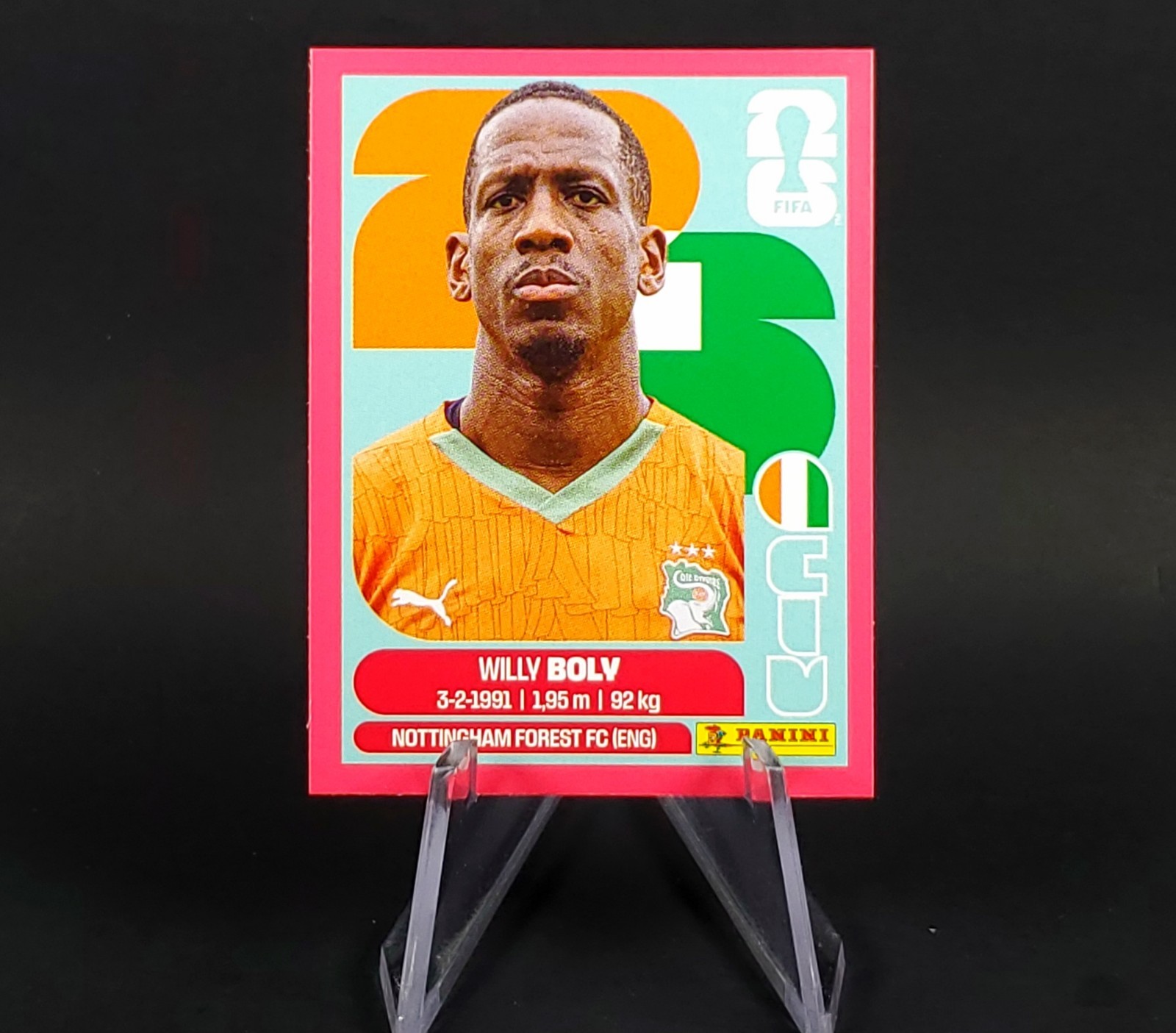 Willy Boly 2026 Panini FIFA World Cup Sticker Fuchsia Pink Costco Exclusive