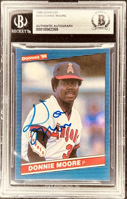 Donnie Moore signed autographed California Angels 1986 Donruss card BAS BGS slab