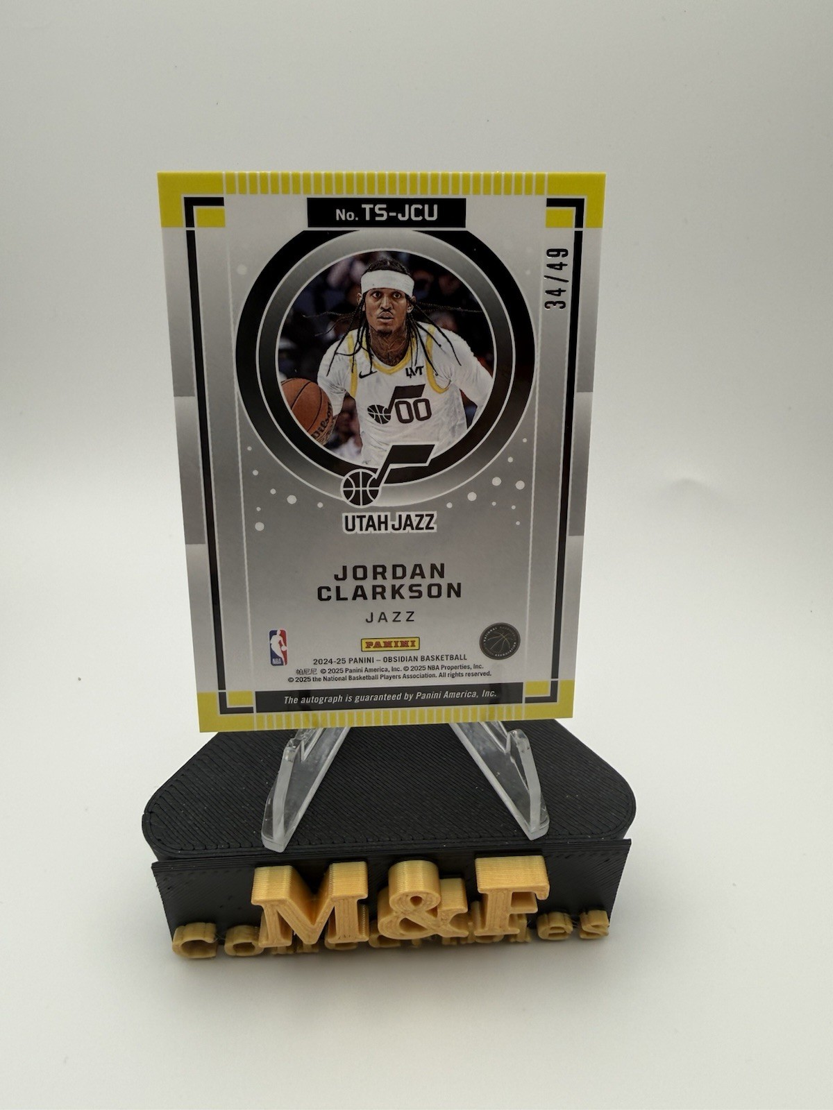 2024-25 Obsidian Jordan Clarkson Twilight Auto Autograph Purple #/49 – Jazz