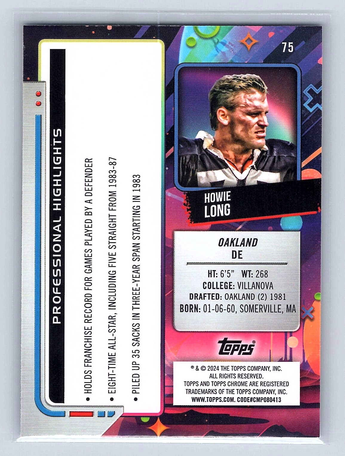 Howie Long 2024 Topps Cosmic Chrome #75