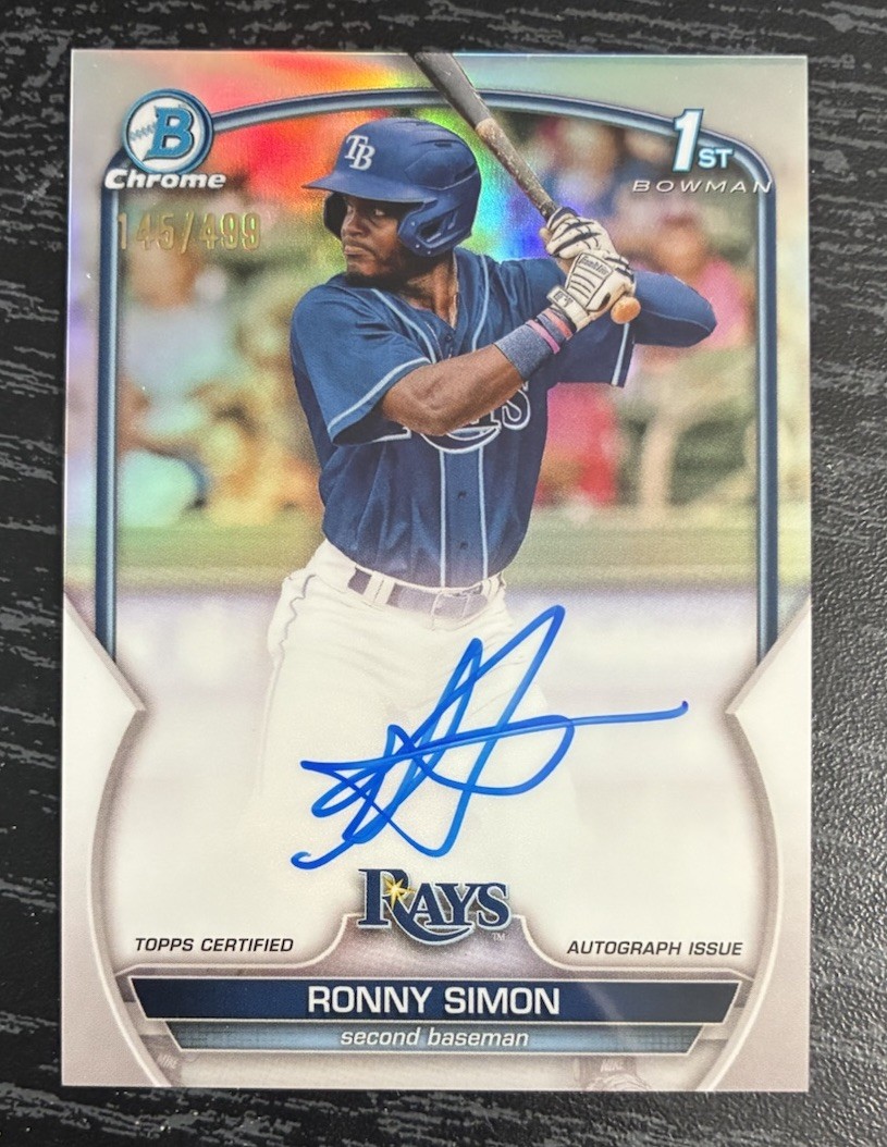 Ronny Simon 2023 Bowman Chrome 1st Auto Refractor /499 #CPA-RS – Pirates