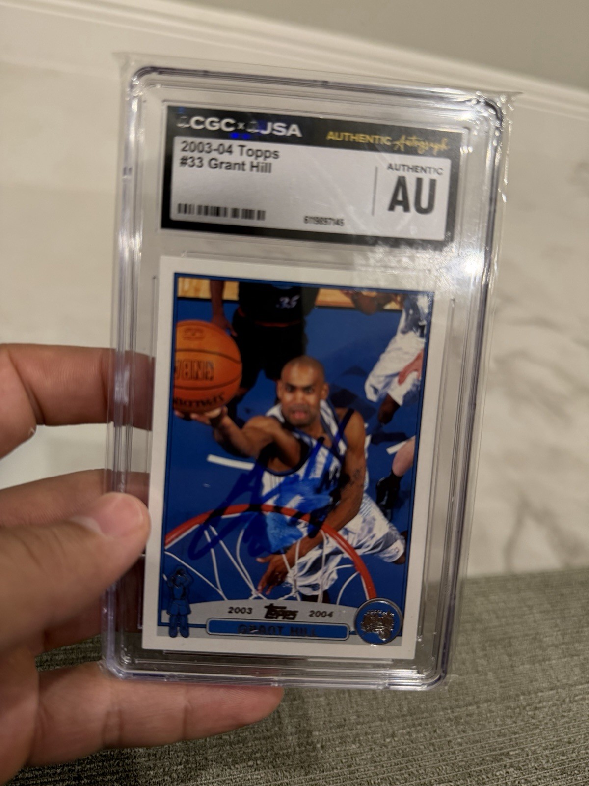 Topps 2003-04 Grant Hill #33 Orlando Magic Auto CGC JSA 61389716