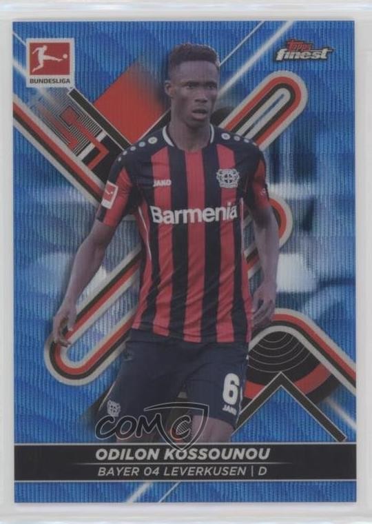 2021 Topps Finest Bundesliga Blue Wave Refractor 2/150 Odilon Kossounou #104 0a7