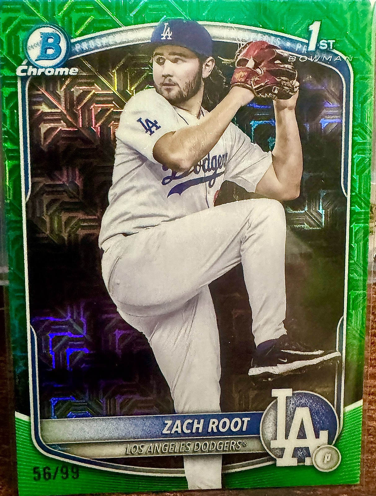 2025 Bowman Draft – Chrome Zach Root #BDC-22 – Green Mojo Refractor