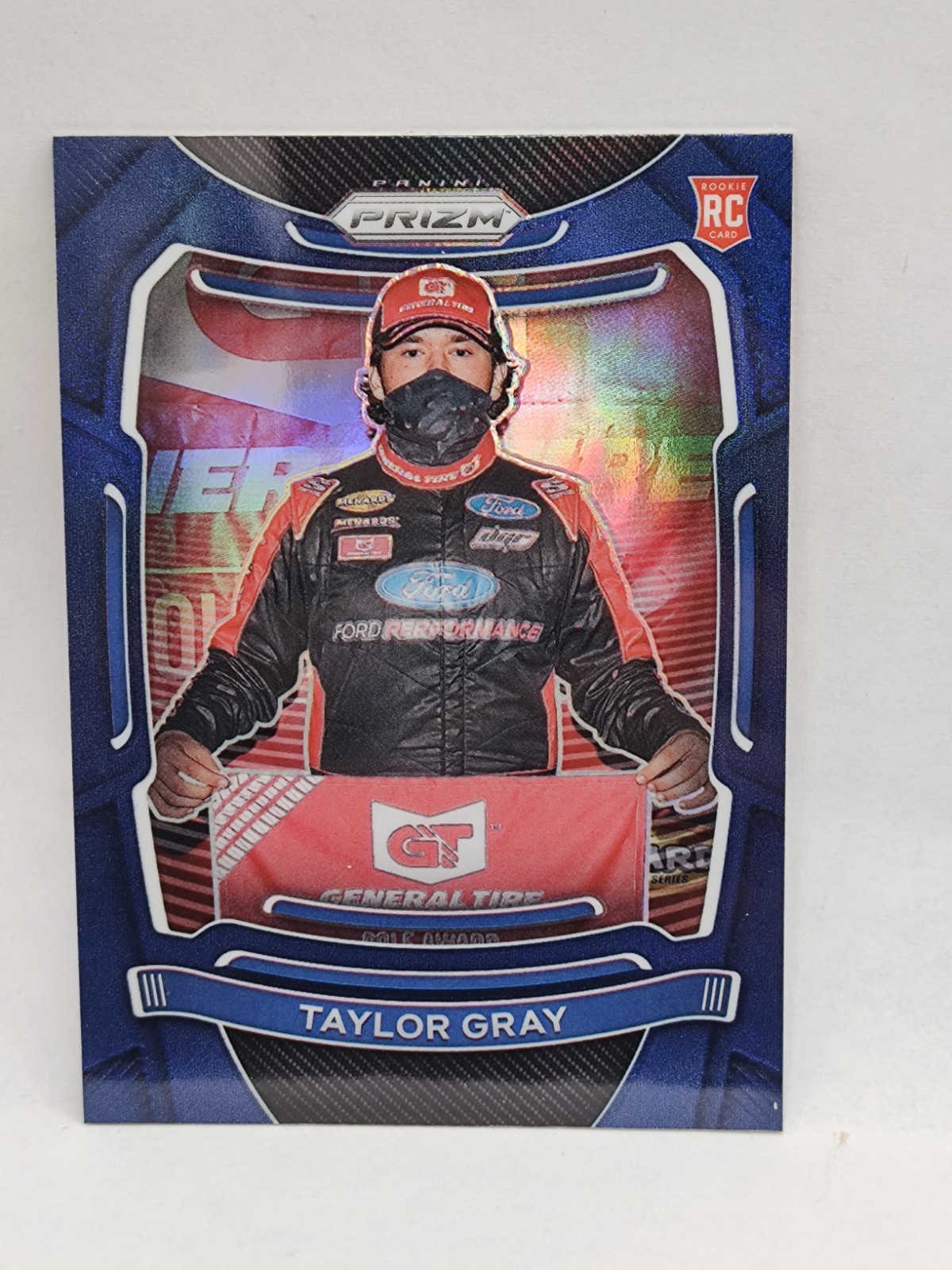 Taylor Gray 2021 Panini Prizm Racing NASCAR Rookie Card #24 RC Blue Prizm JGR