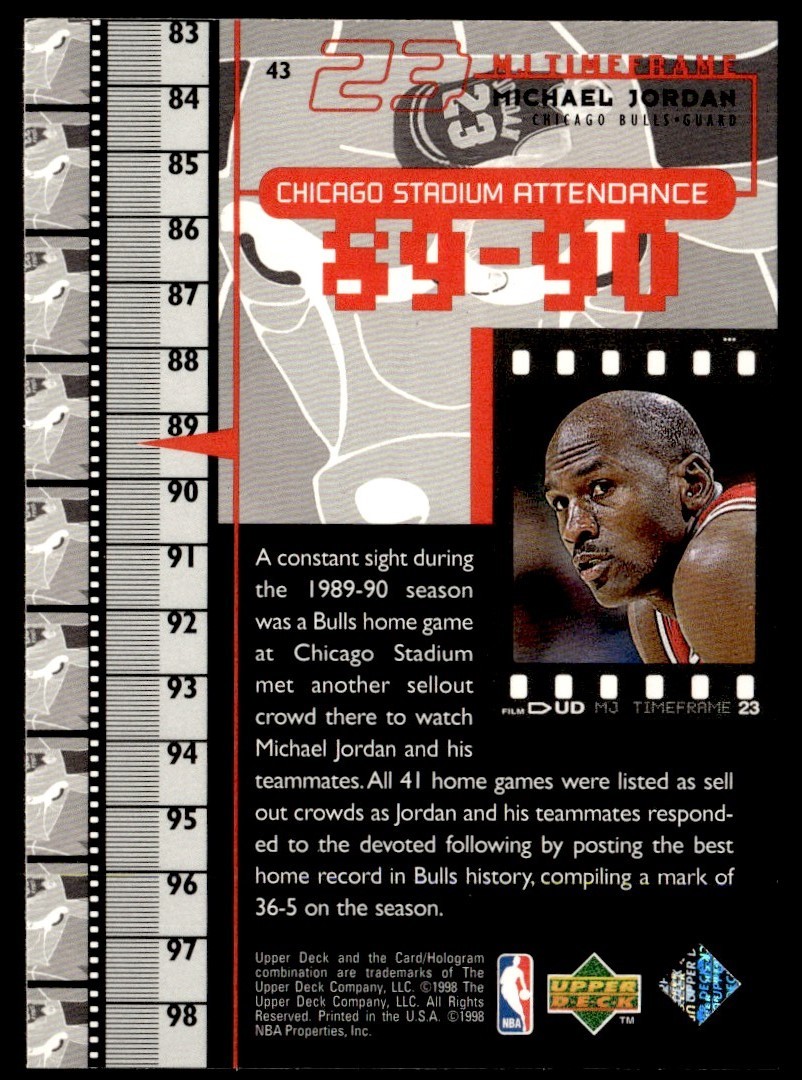 1998-99 Upper Deck MJ Timeframe Michael Jordan Chicago Bulls #43