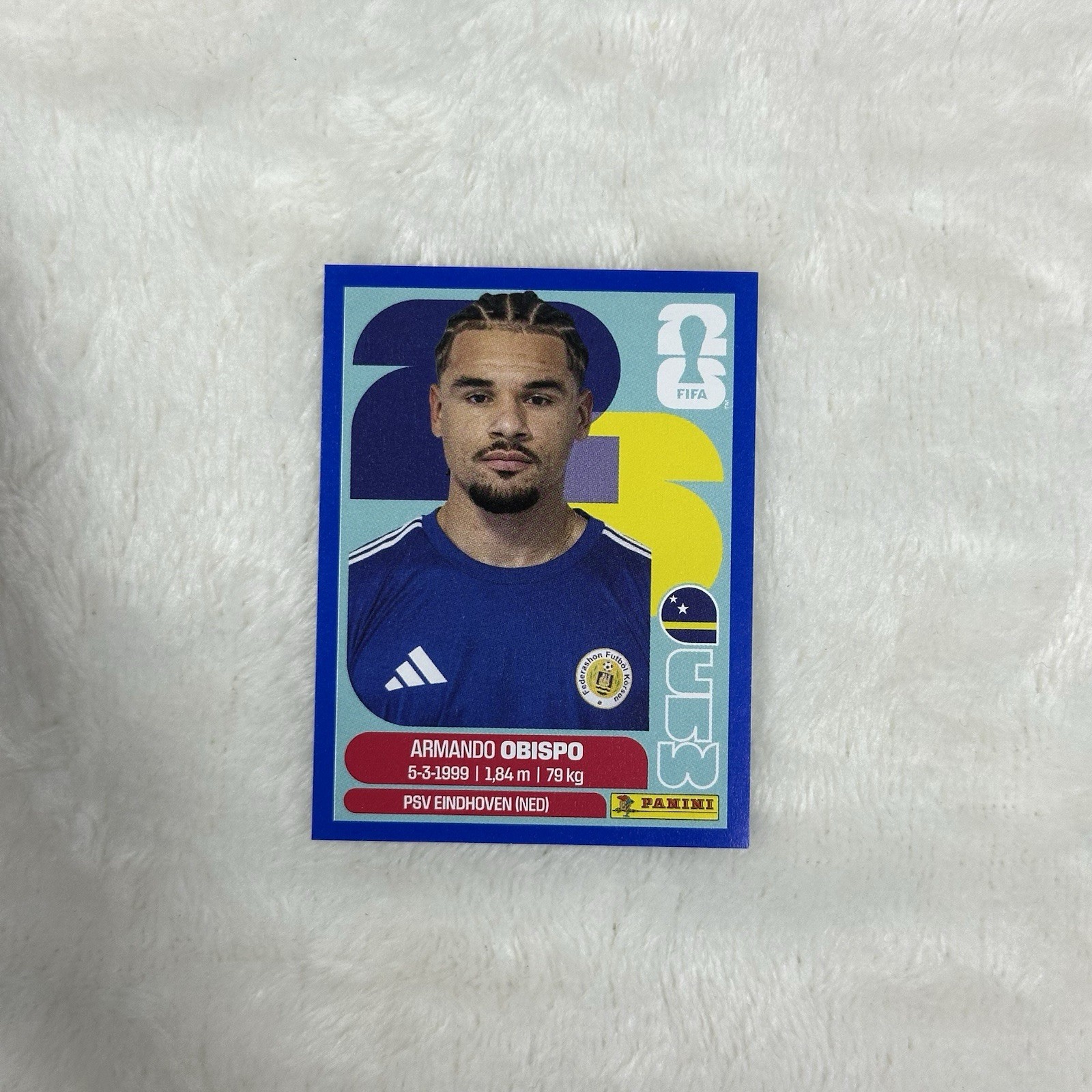 2026 Panini FIFA World Cup Armando Obispo Blue Parallel CUW 3