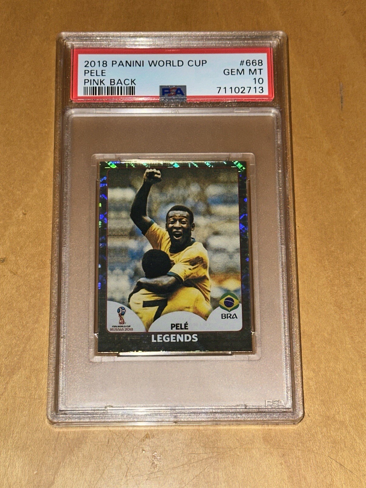 💎2018 PELE Panini World Cup Legends Pink Back Gold Foil Refractor PSA 10 prizm