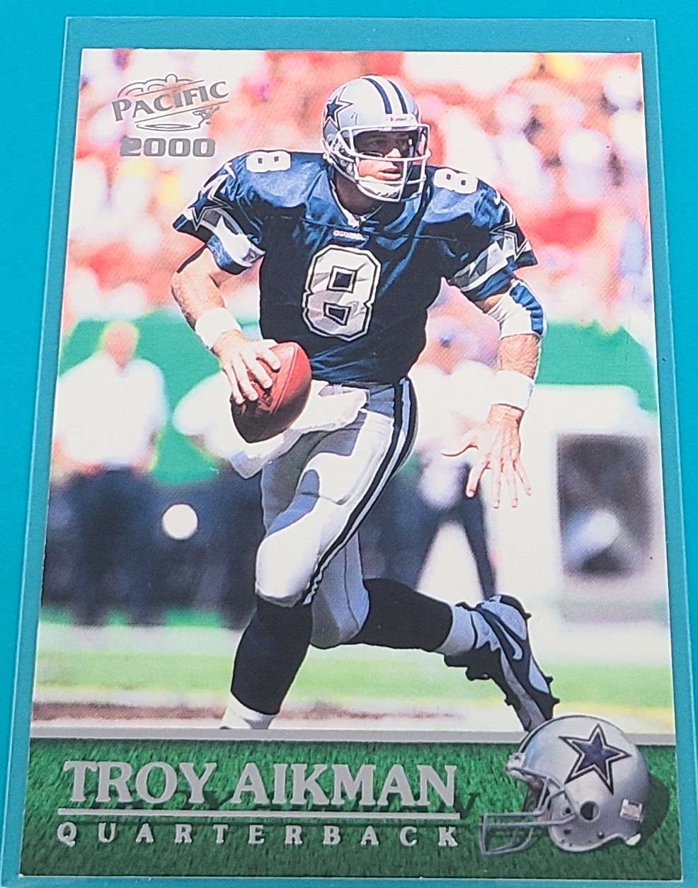 2000 Pacific #98 Troy Aikman Dallas Cowboys Football Card E4