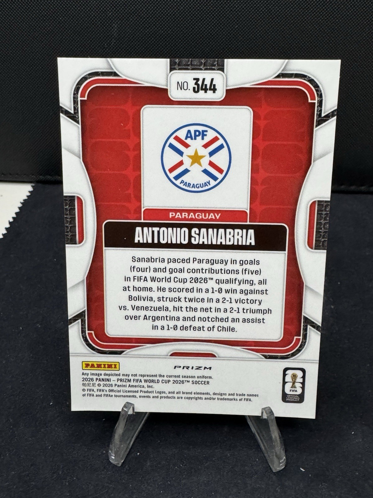 2026 Panini Prizm FIFA World Cup ANTONIO SANABRIA Wave No. 344 Paraguay