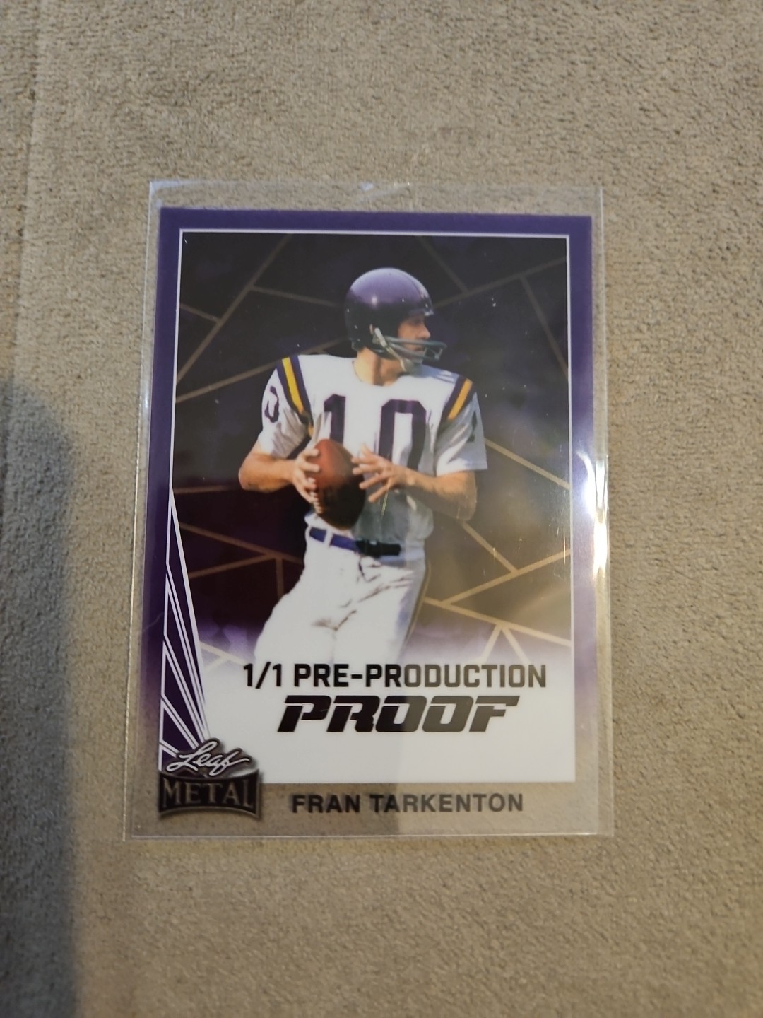 2024 Leaf Collective Fran Tarkenton 1/1 Pre-Production Proof PURPLE COLOR MATCH!