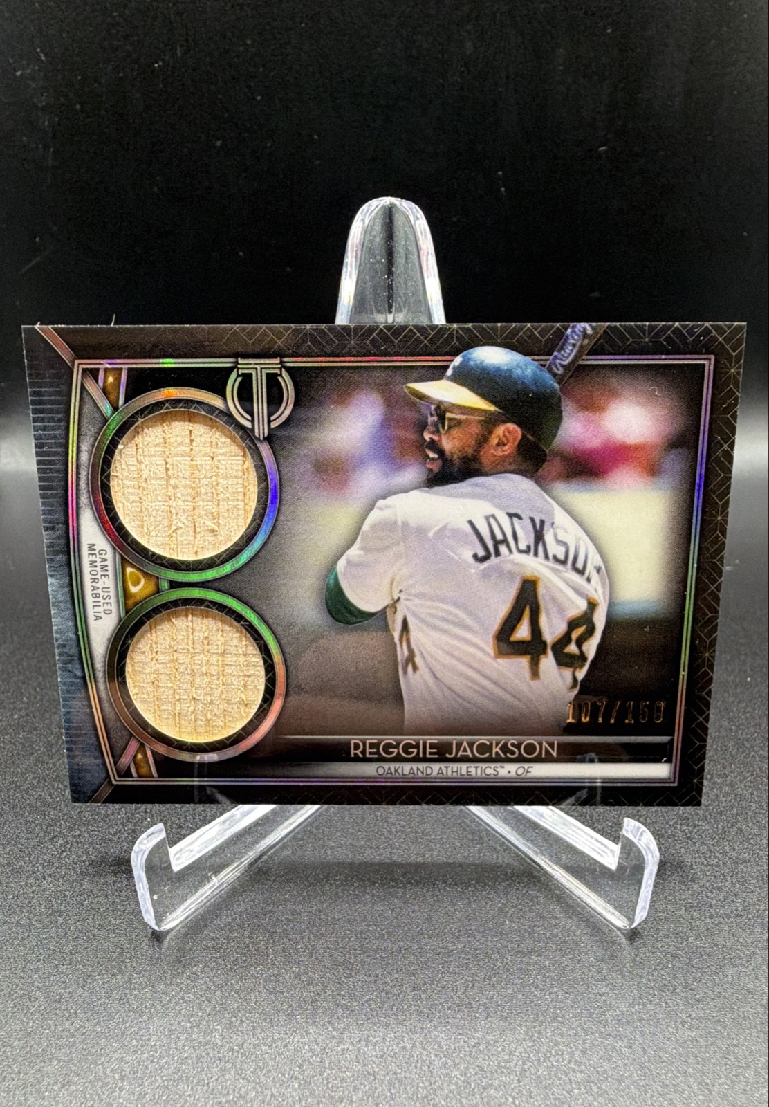 2020 Topps Tribute – Single Player Dual Relics Reggie Jackson #SDR-RJA /150