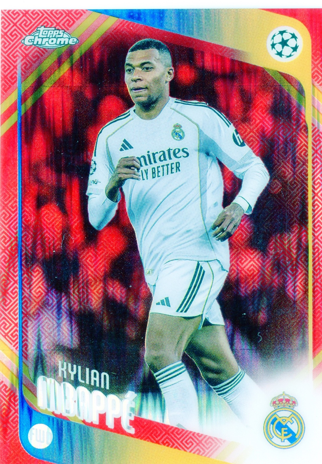 2025-26 Topps Chrome UCC Kylian Mbappe Real Madrid Hongbao Red Gold SSP