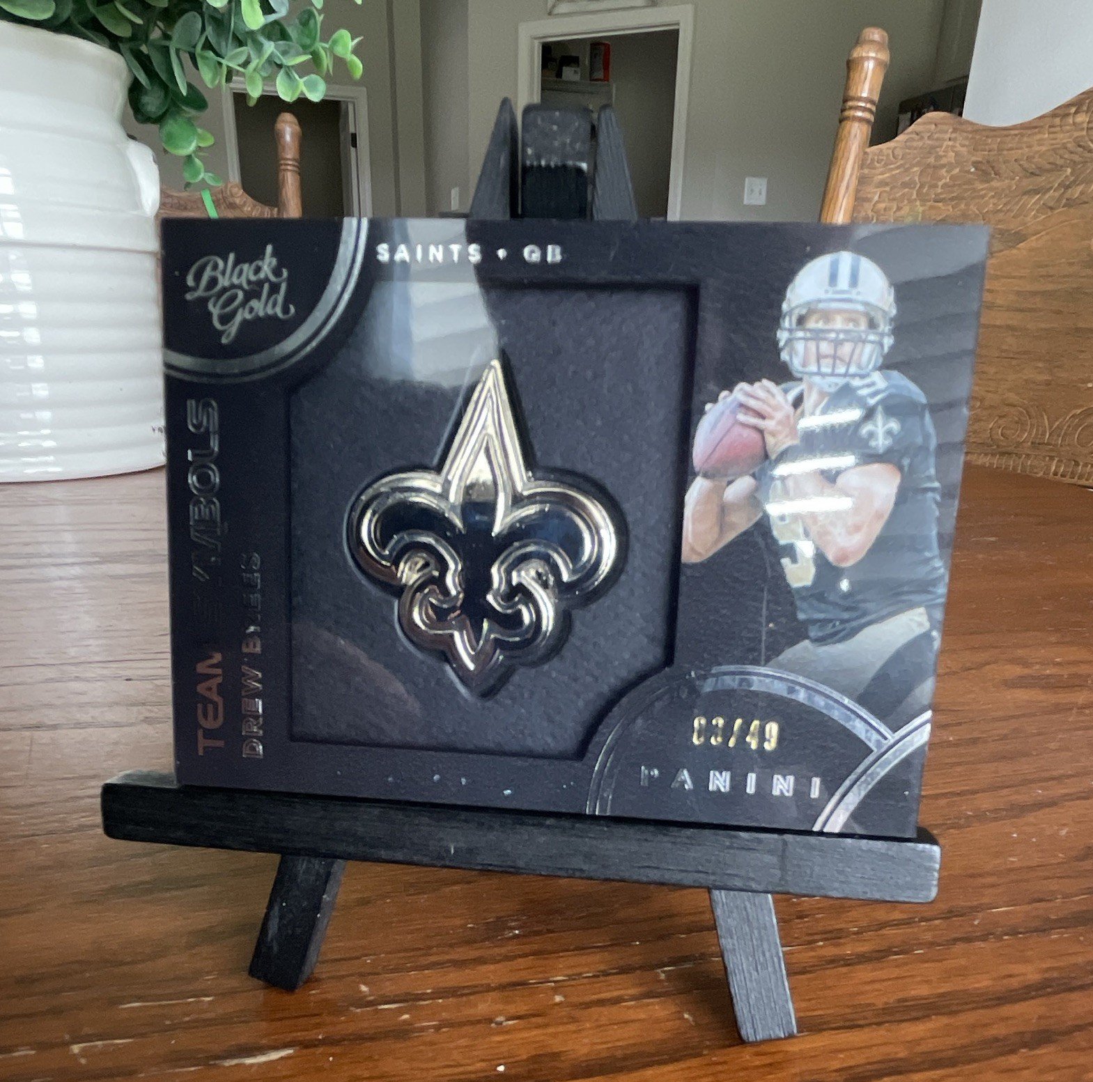 2015 Panini Black Gold Team Symbols Drew Brees Saints #TMS-37 /49
